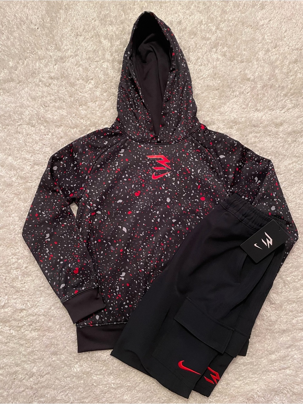 Boys Nike 3BRAND size Small Black & Red Matching Set NWT
